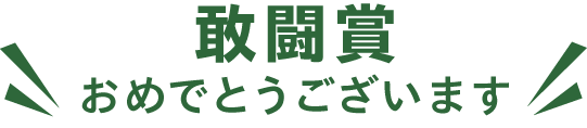 敢闘賞おめでとうございます